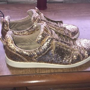 Gold sequin sneakers